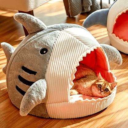 Shark-Shaped Cat Bed