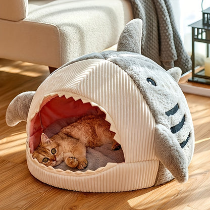 Shark-Shaped Cat Bed