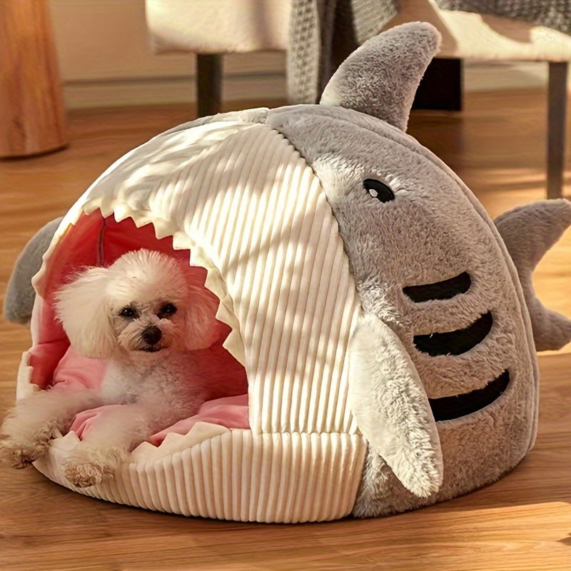 Shark-Shaped Cat Bed