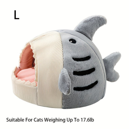 Shark-Shaped Cat Bed