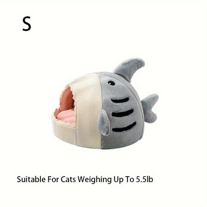 Shark-Shaped Cat Bed