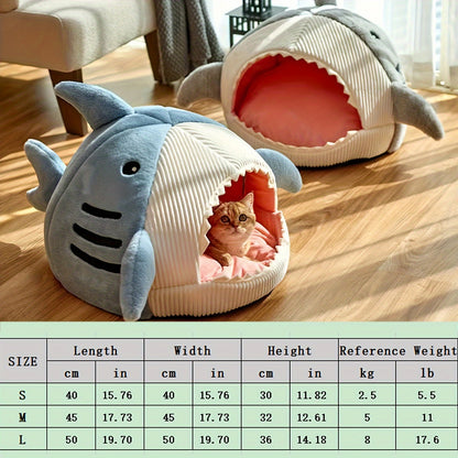 Shark-Shaped Cat Bed